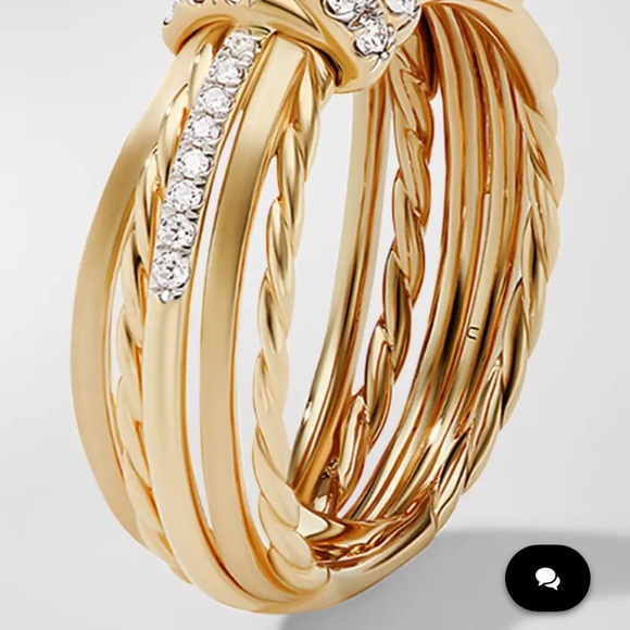 David yurman ring Angelika Linear Ring with Diamonds and Gold - Picture 7 of 17